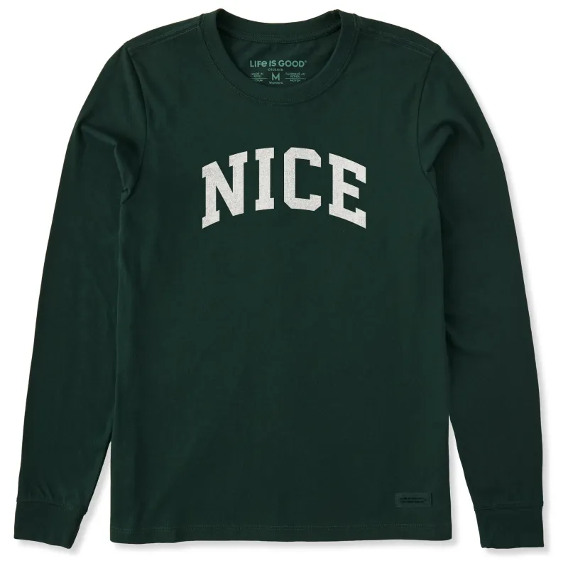 Women's Nice Arch Long Sleeve Crusher Tee sold by Life is Good