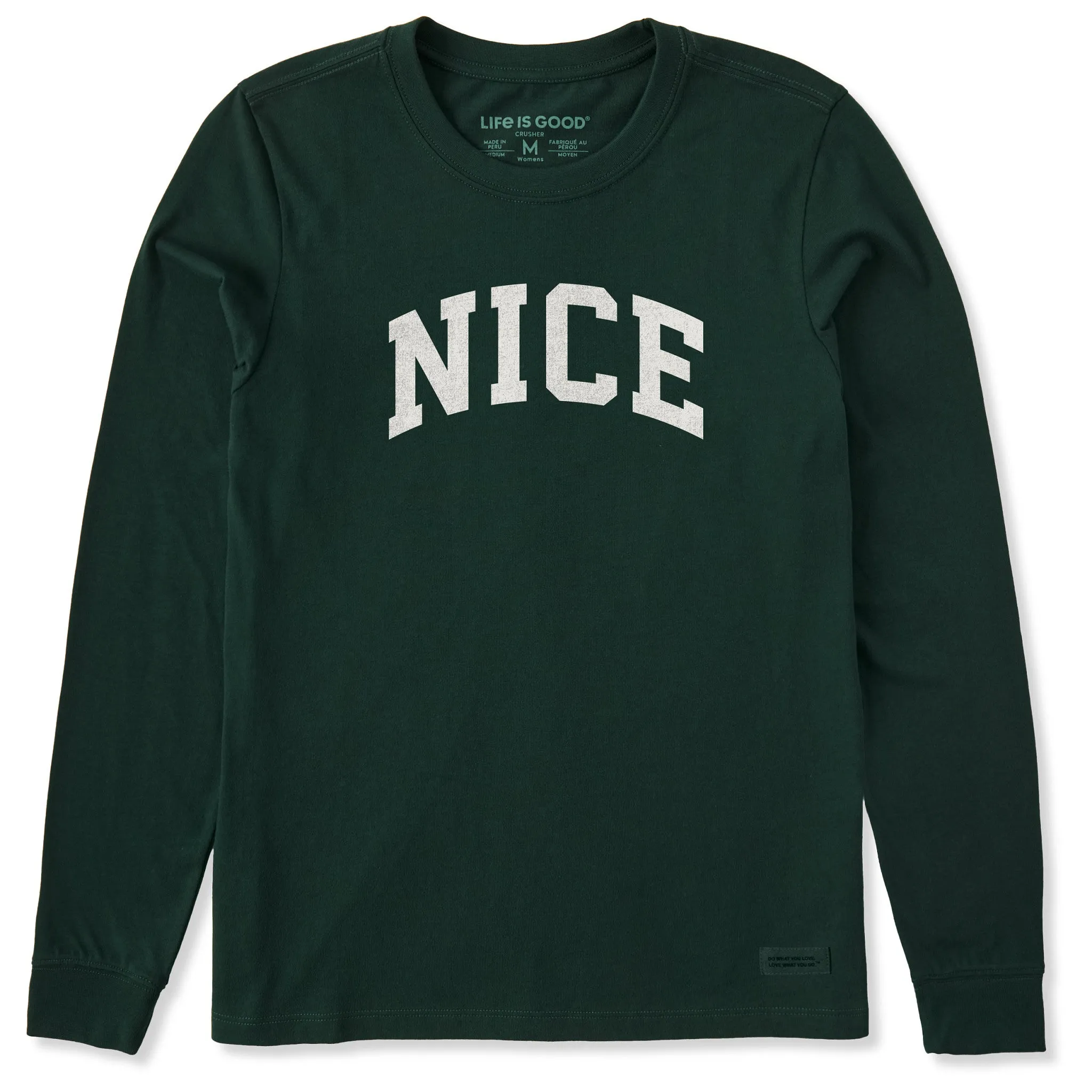 Women's Nice Arch Long Sleeve Crusher Tee sold by Life is Good