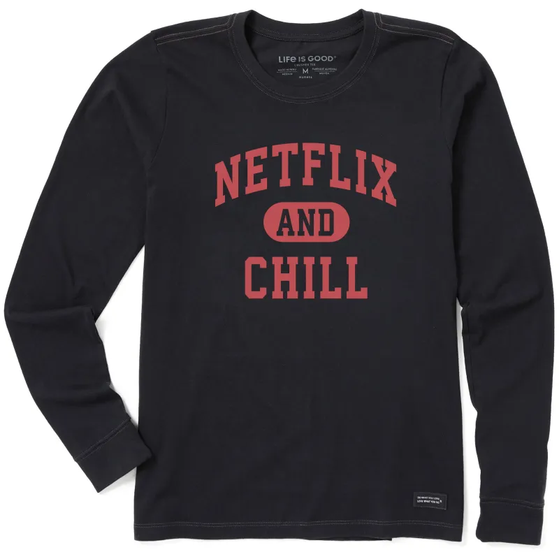 Women's Netflix and Chill Arch Long Sleeve Crusher Tee made by Life is Good