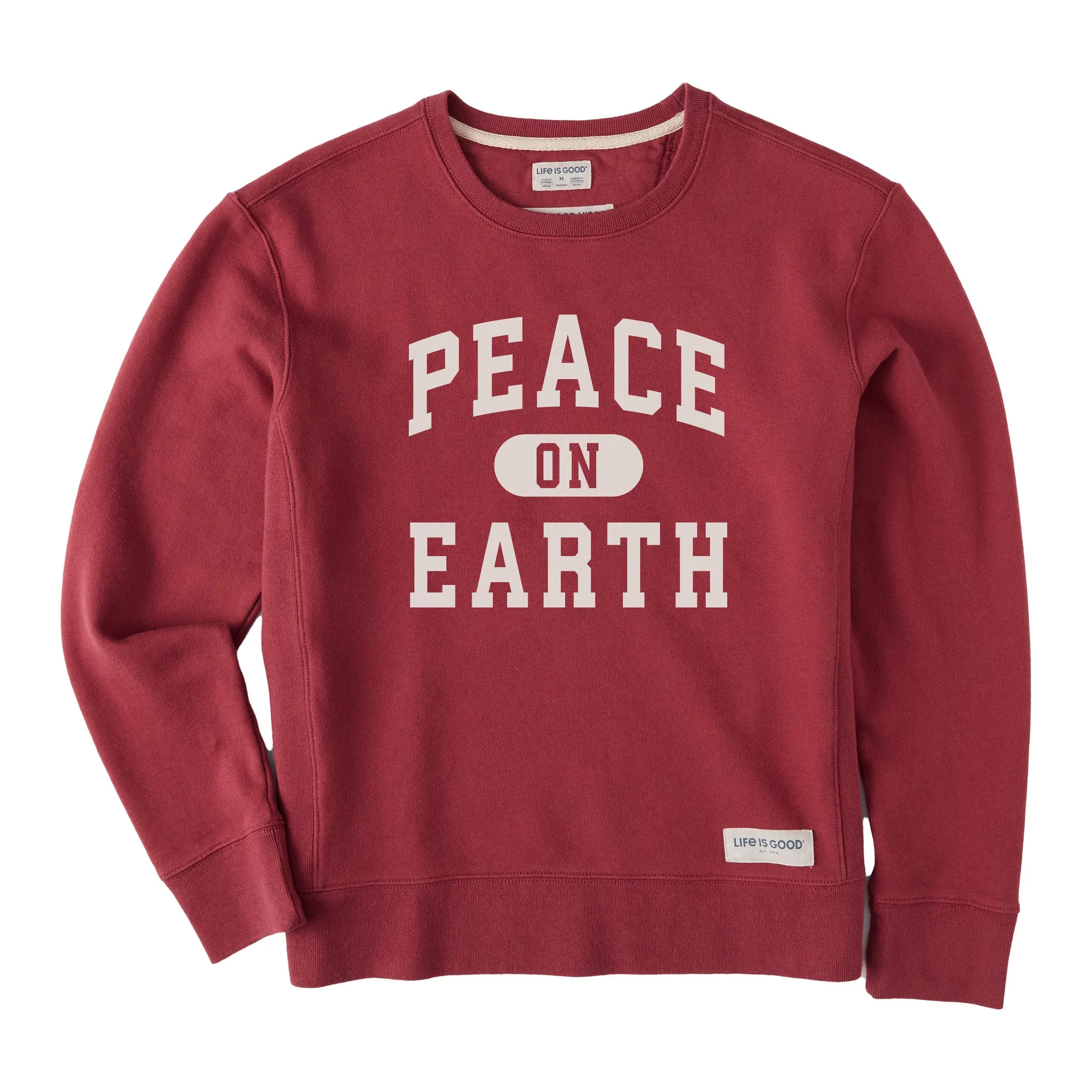 Women's Peace on Earth Arch Simply True Fleece Crew sold by Life is Good