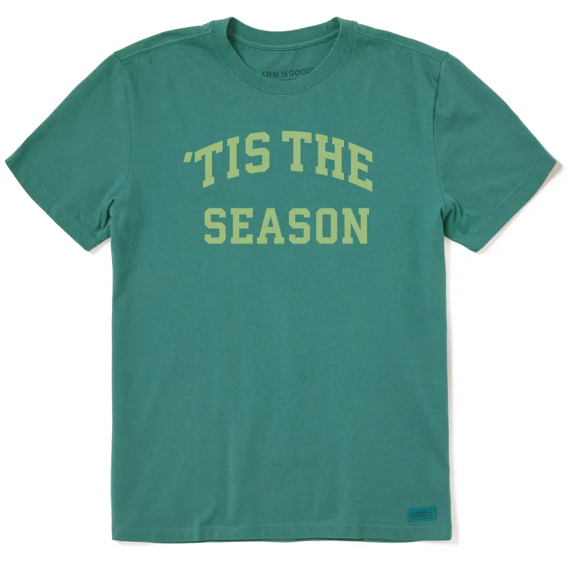 Men's Tis the Season Arch Short Sleeve Crusher Tee sold by Life is Good