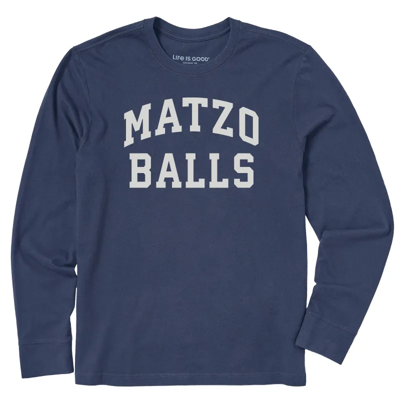 Men's Matzo Balls Arch Long Sleeve Crusher Tee sold by Life is Good