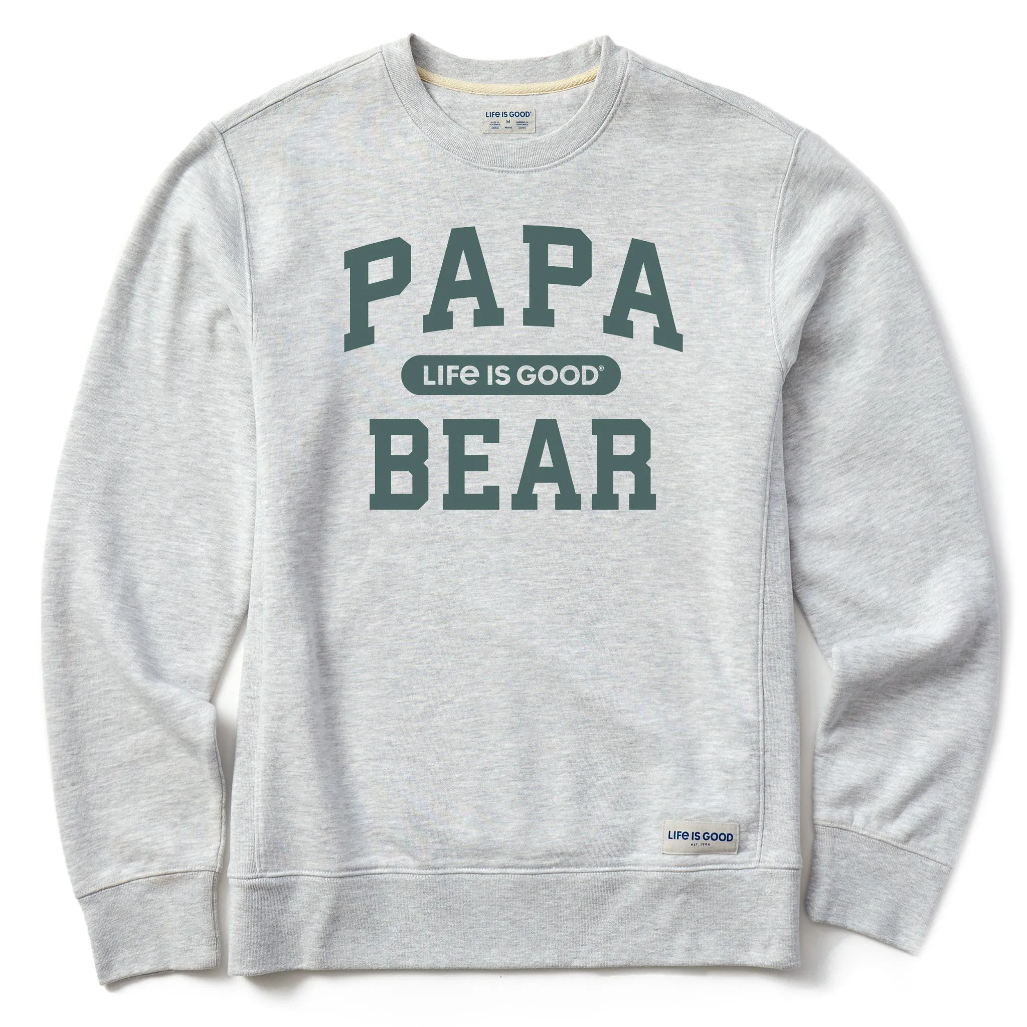 Men's Papa Bear Arch Simply True Fleece Crew sold by Life is Good