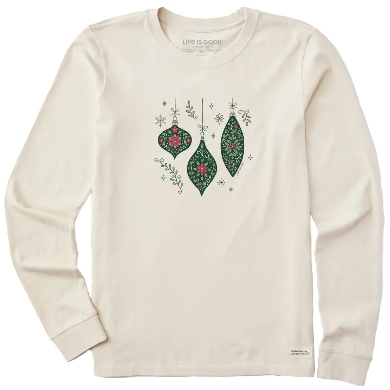 Women's Three Doodle Ornaments Long Sleeve Crusher Tee sold by Life is Good