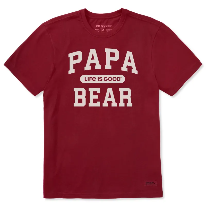 Men's Papa Bear Arch Short Sleeve Crusher Tee sold by Life is Good