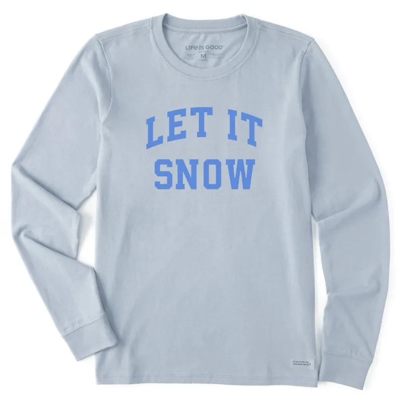 Women's Let It Snow Arch Long Sleeve Crusher Tee sold by Life is Good