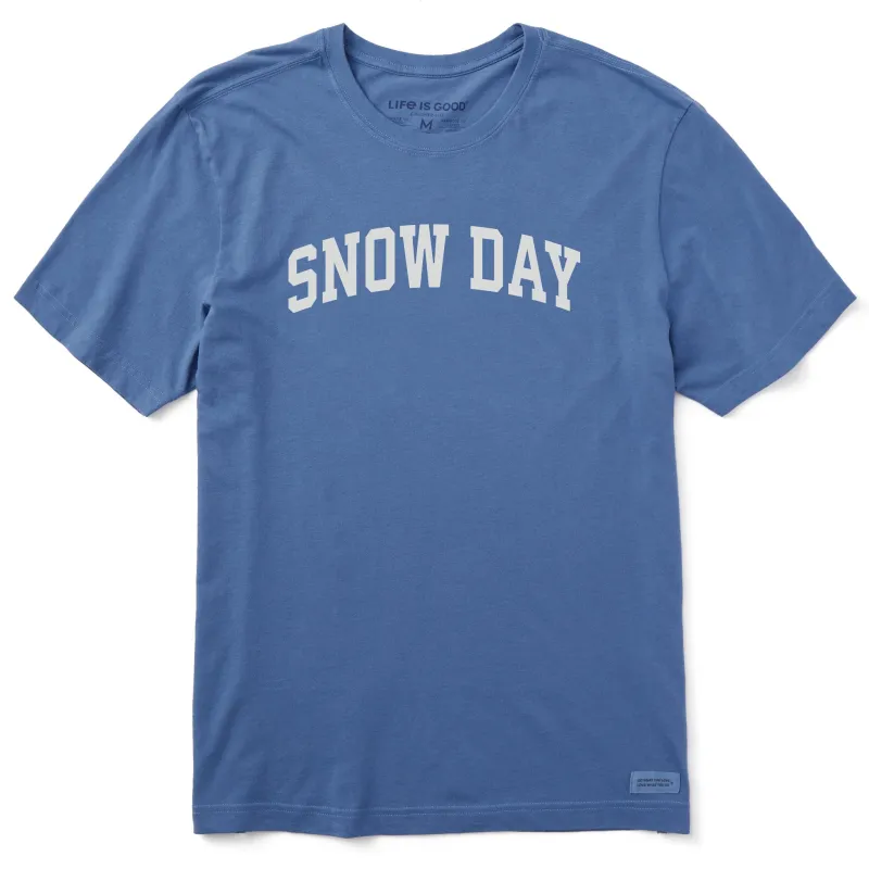 Men's Snow Day Arch Short Sleeve Crusher Tee sold by Life is Good