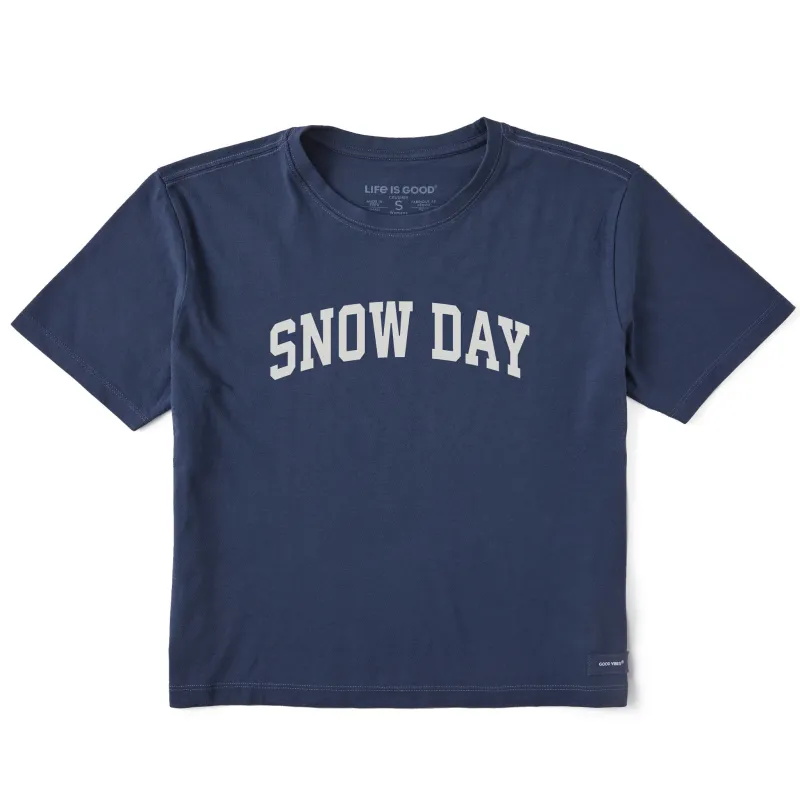 Women's Snow Day Arch Short Sleeve Crusher Boxy Tee sold by Life is Good