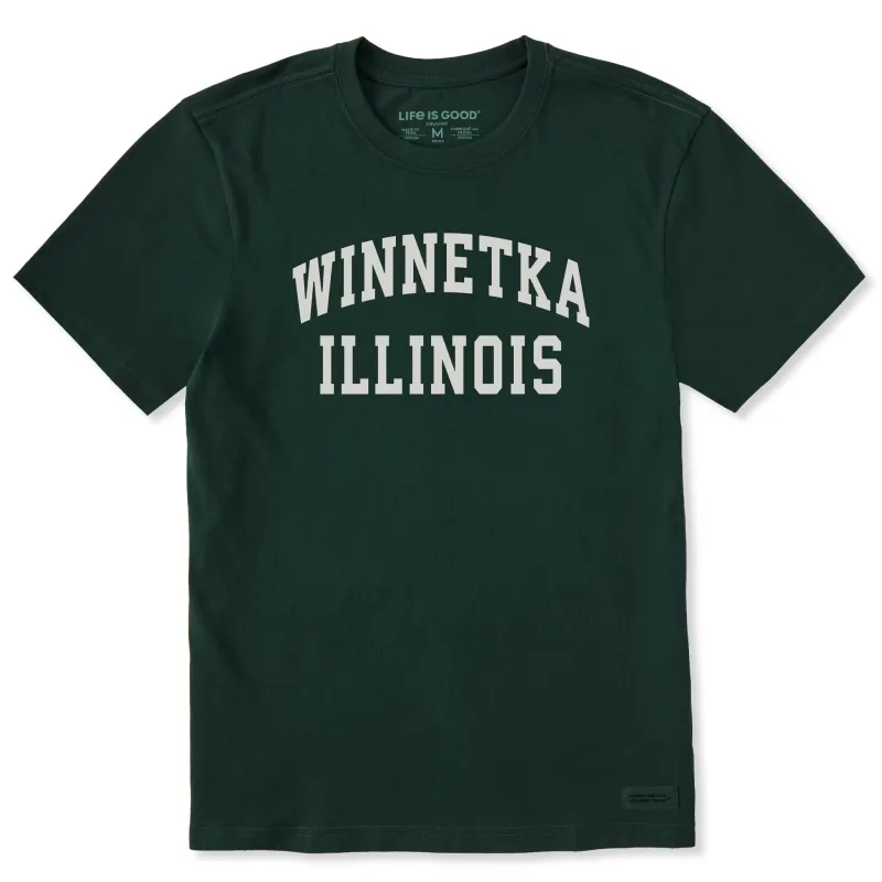 Men's Winnetka Illinois Arch Short Sleeve Crusher Tee sold by Life is Good