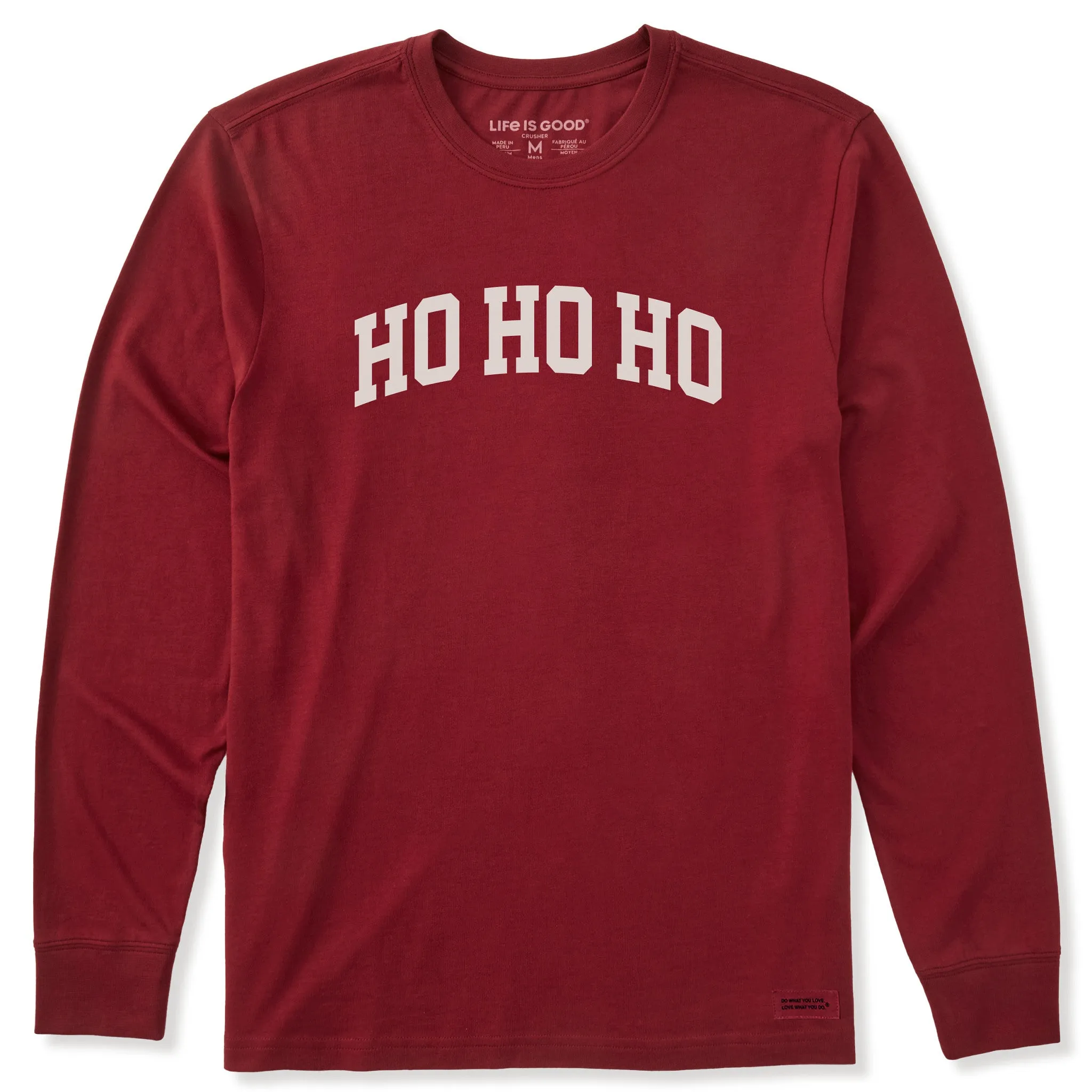 Men's HO HO HO Arch Long Sleeve Crusher Tee sold by Life is Good