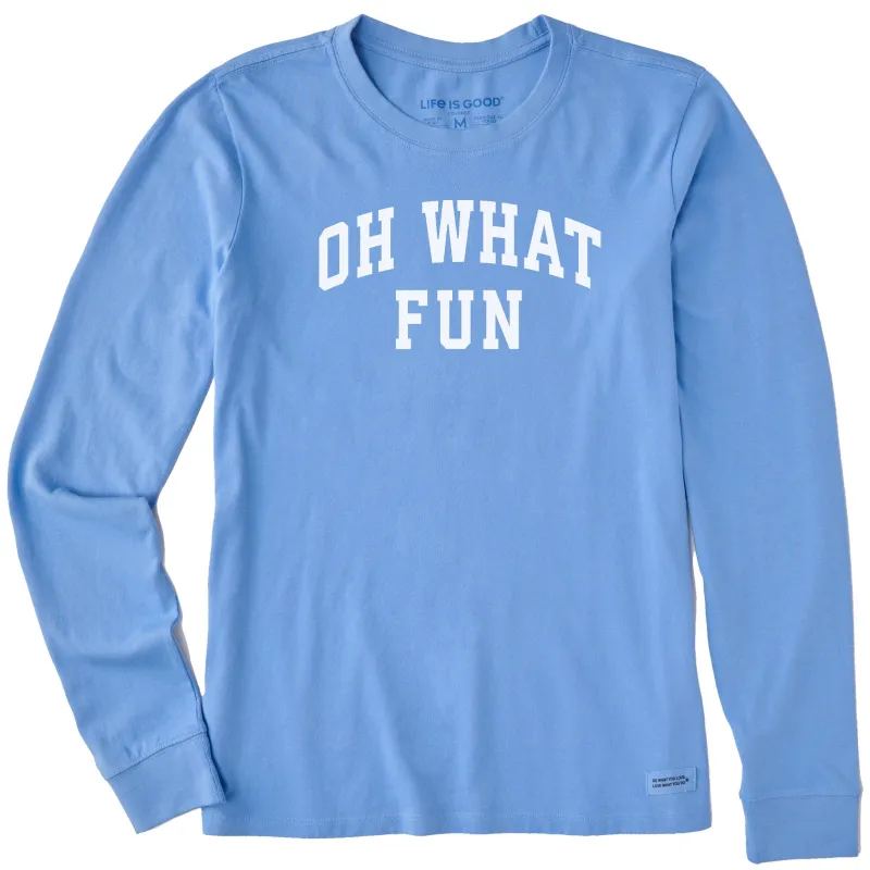Women's Oh What Fun Arch Long Sleeve Crusher Tee sold by Life is Good