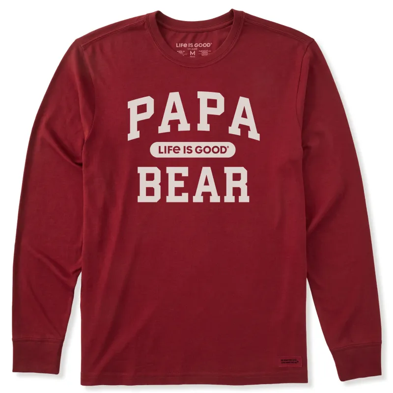 Men's Papa Bear Arch Long Sleeve Crusher Tee sold by Life is Good