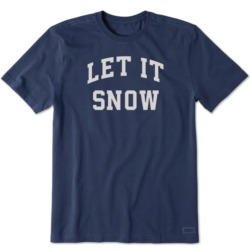 Men's Let It Snow Arch Short Sleeve Crusher Tee sold by Life is Good
