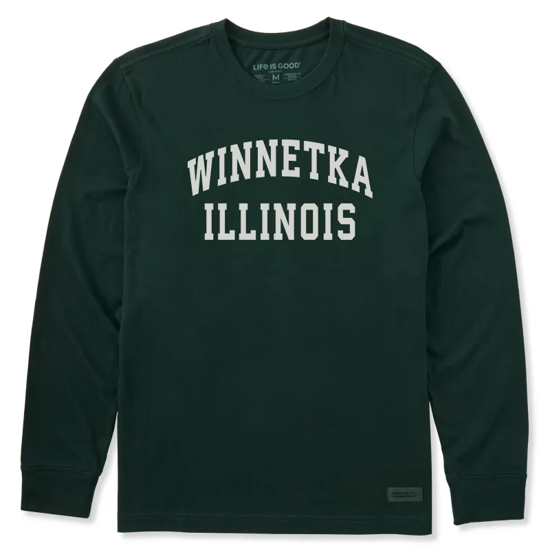 Men's Winnetka Illinois Arch Long Sleeve Crusher Tee sold by Life is Good