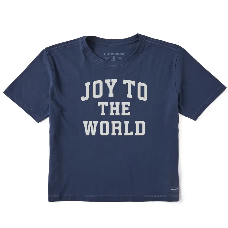Women's Joy to the World Arched Short Sleeve Crusher Boxy Tee sold by Life is Good