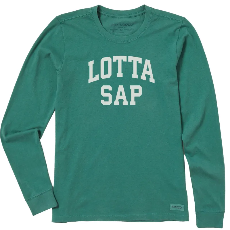 Women's Lotta Sap Arch Long Sleeve Crusher Tee sold by Life is Good