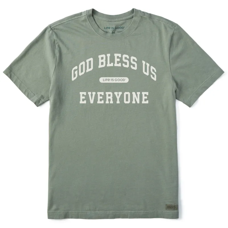 Men's God Bless Us Everyone Arch Short Sleeve Crusher Tee sold by Life is Good