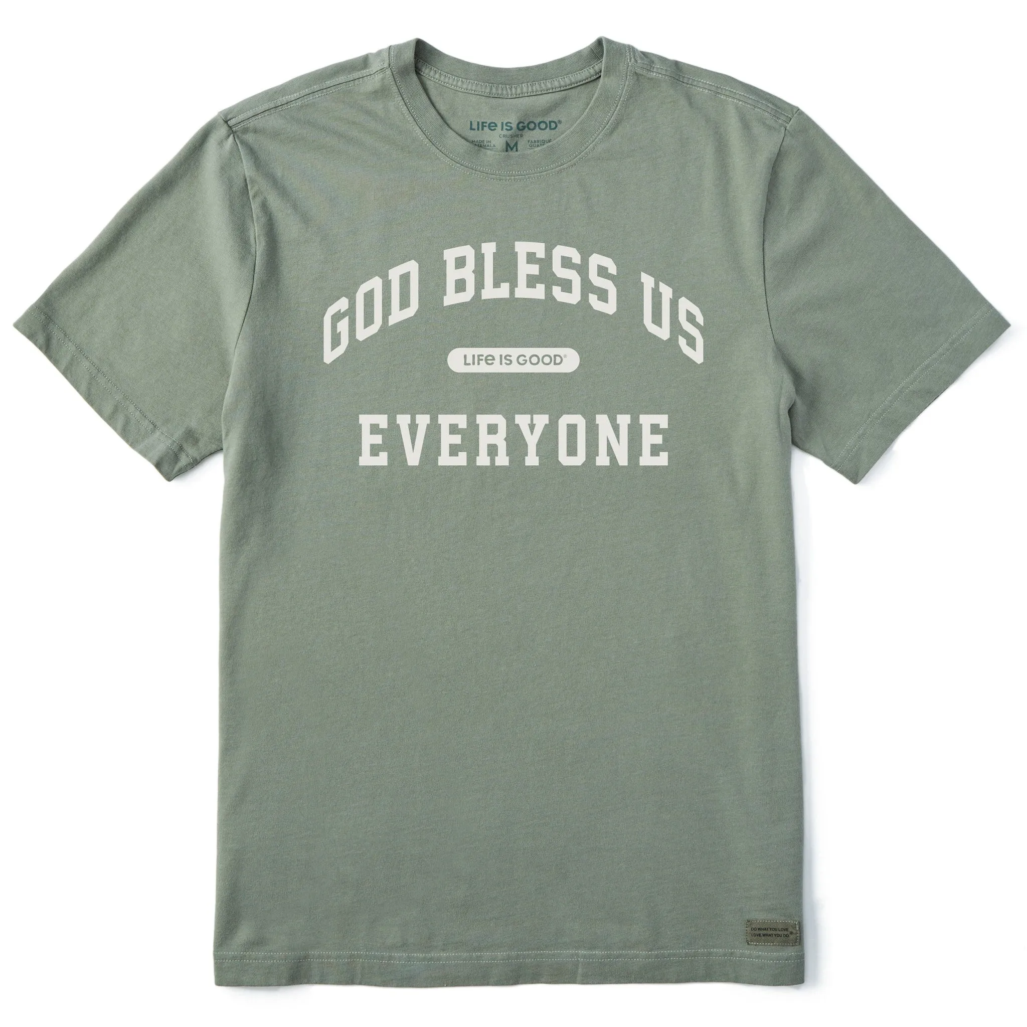 Men's God Bless Us Everyone Arch Short Sleeve Crusher Tee sold by Life is Good