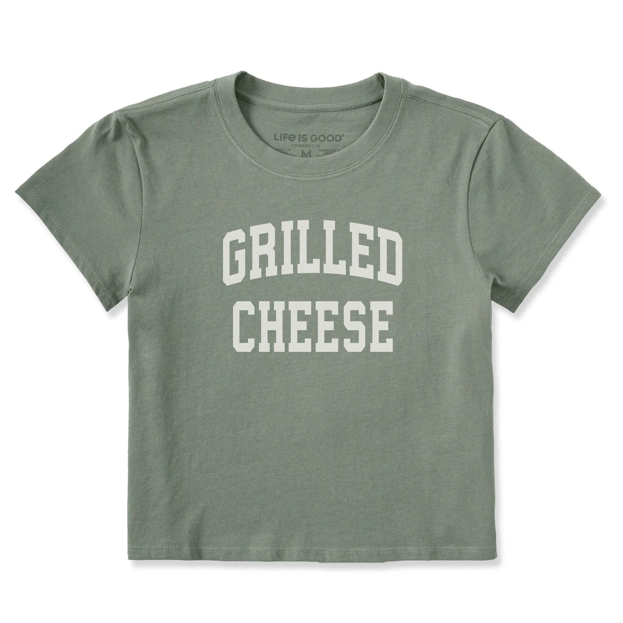 Women's Grilled Cheese Arched Crusher-LITE Shrunken Tee sold by Life is Good