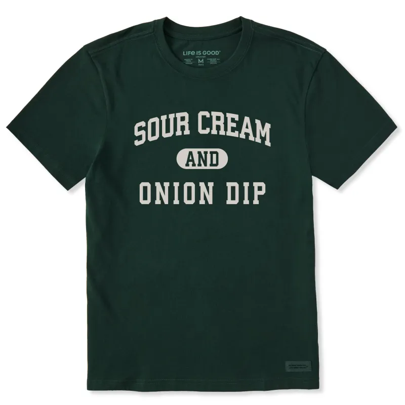 Men's Sour Cream and Onion Dip Arch Short Sleeve Crusher Tee sold by Life is Good