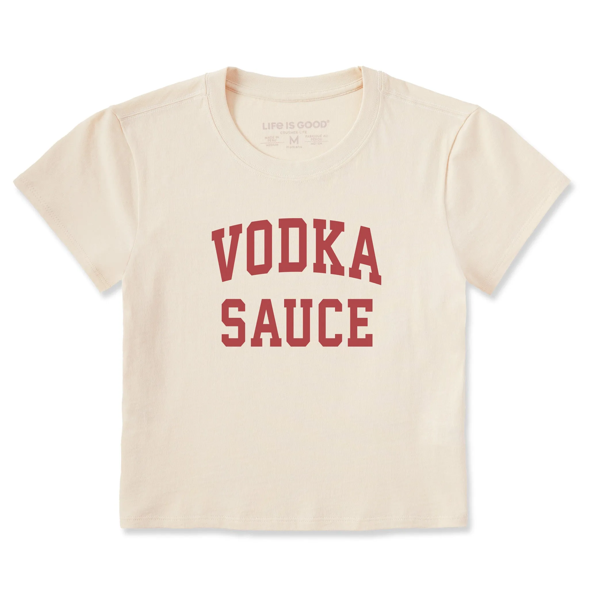 Women's Vodka Sauce Arched Crusher-LITE Shrunken Tee sold by Life is Good