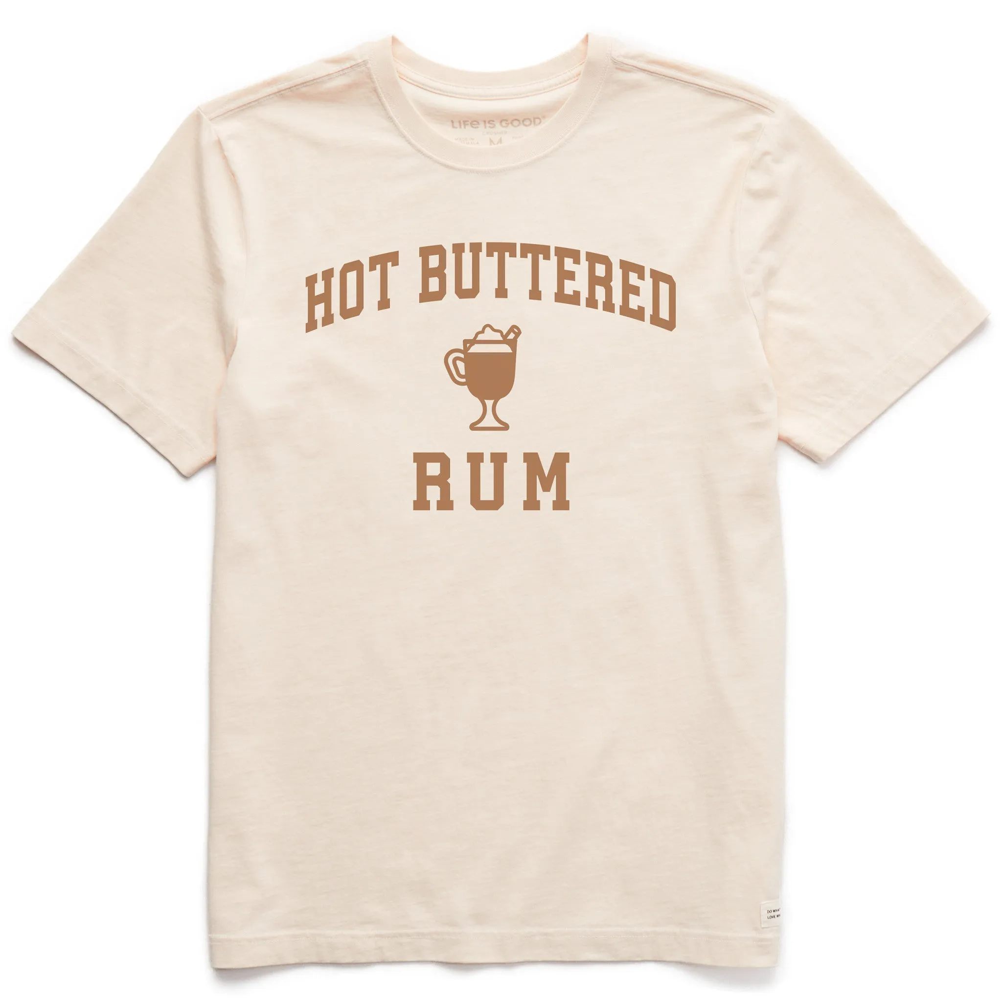 Men's Hot Buttered Rum Arch Short Sleeve Crusher Tee sold by Life is Good