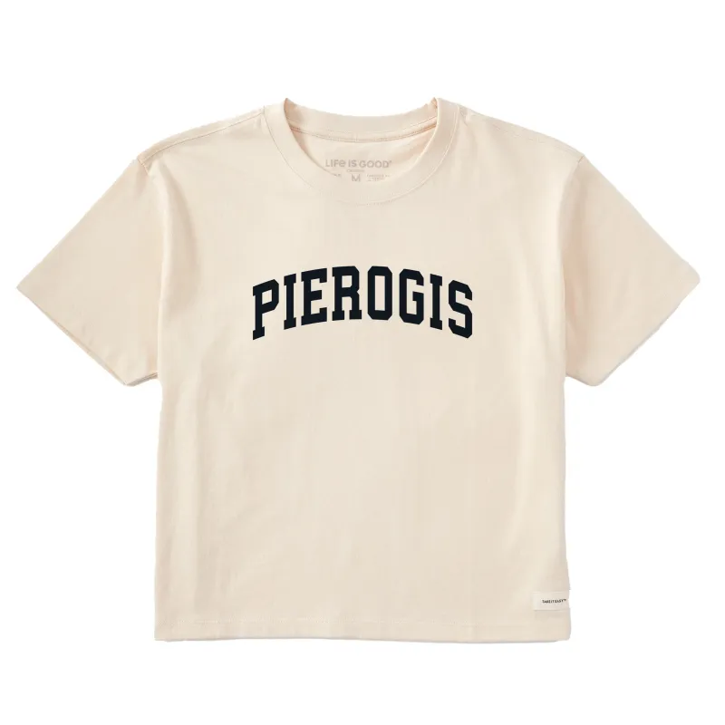 Women's Pierogis Arch Short Sleeve Crusher Boxy Tee sold by Life is Good