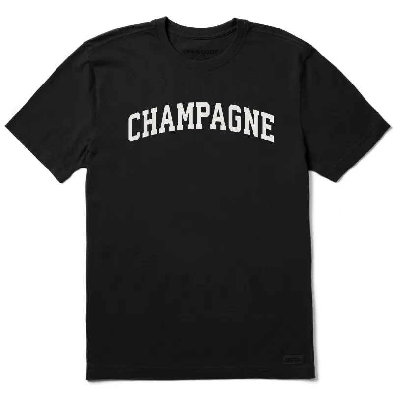 Men's Champagne Arch Short Sleeve Crusher Tee sold by Life is Good