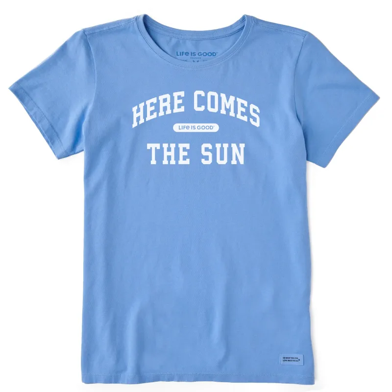 Women's Here Comes Sun Arch Short Sleeve Crusher Tee sold by Life is Good