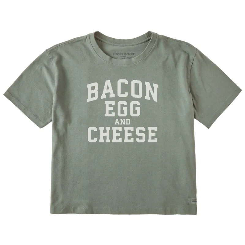 Women's Bacon Egg and Cheese Arch Short Sleeve Crusher Boxy Tee sold by Life is Good