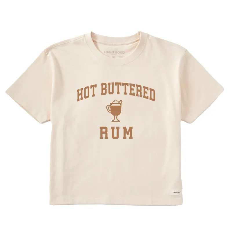 Women's Hot Buttered Rum Arch Short Sleeve Crusher Boxy Tee sold by Life is Good
