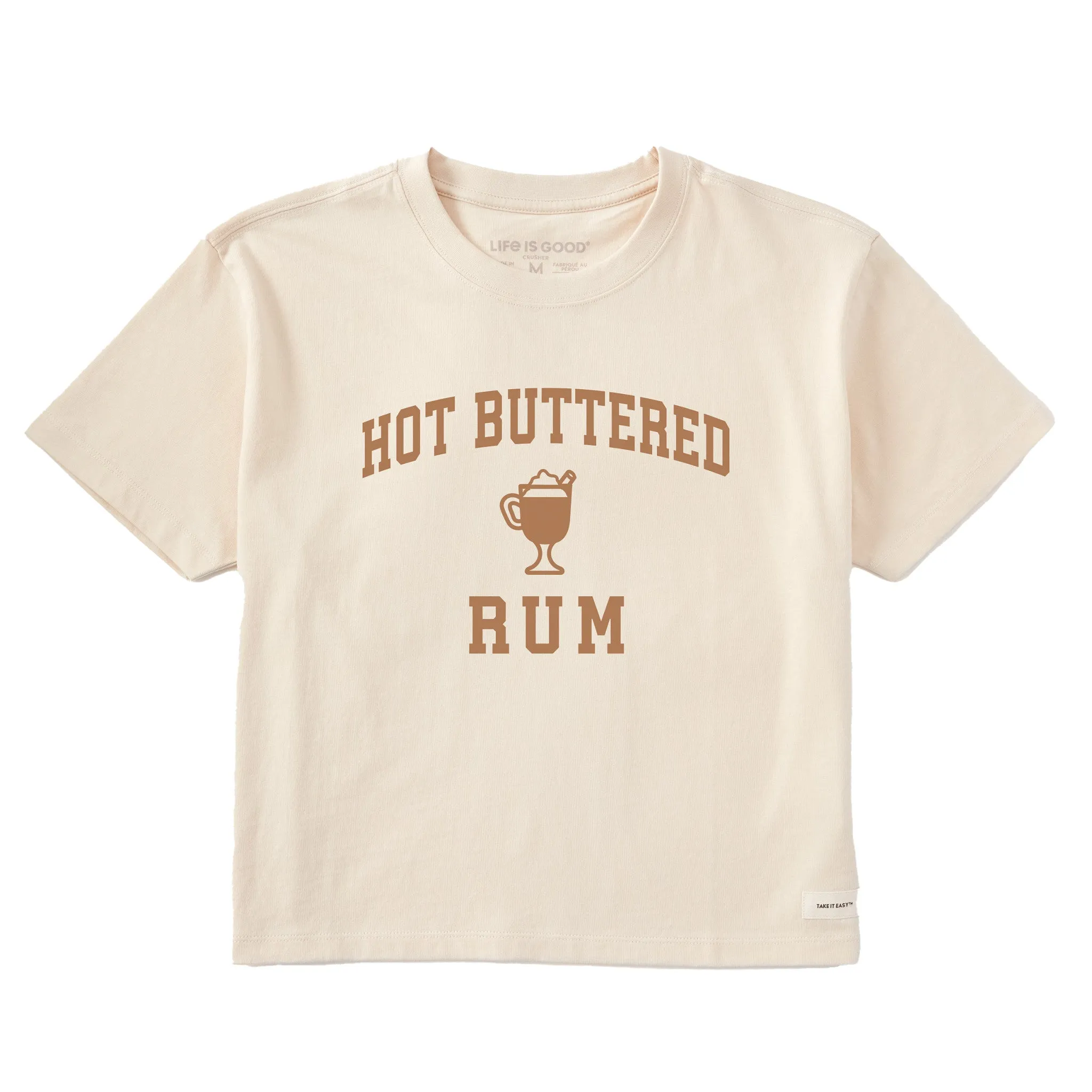 Women's Hot Buttered Rum Arch Short Sleeve Crusher Boxy Tee sold by Life is Good