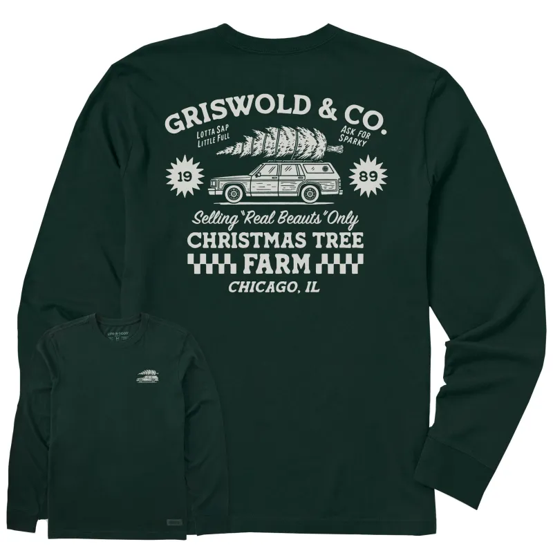 Men's Christmas Tree Farm Long Sleeve Crusher Tee sold by Life is Good