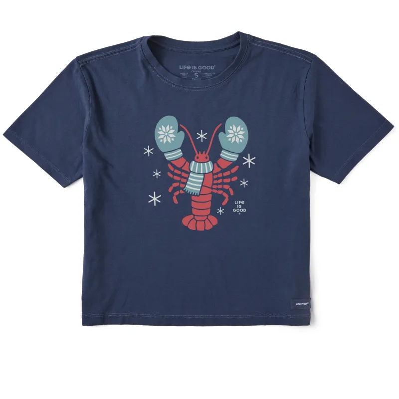 Women's Holiday Lobster Short Sleeve Crusher Boxy Tee made by Life is Good