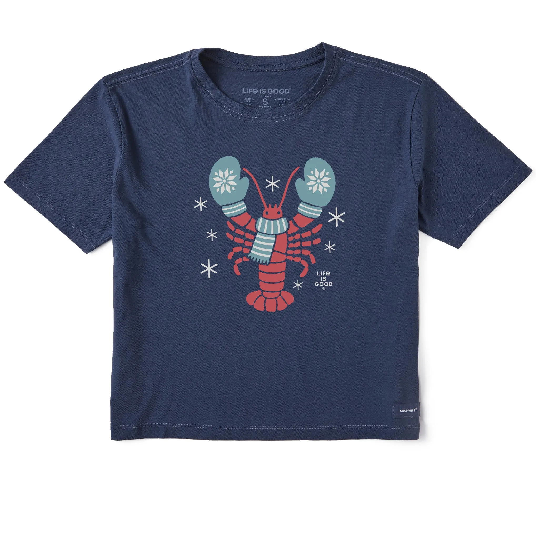 Women's Holiday Lobster Short Sleeve Crusher Boxy Tee sold by Life is Good