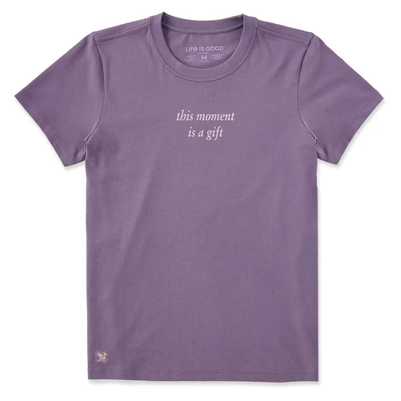 Women's This Moment is a Gift Short Sleeve Crusher Tee sold by Life is Good