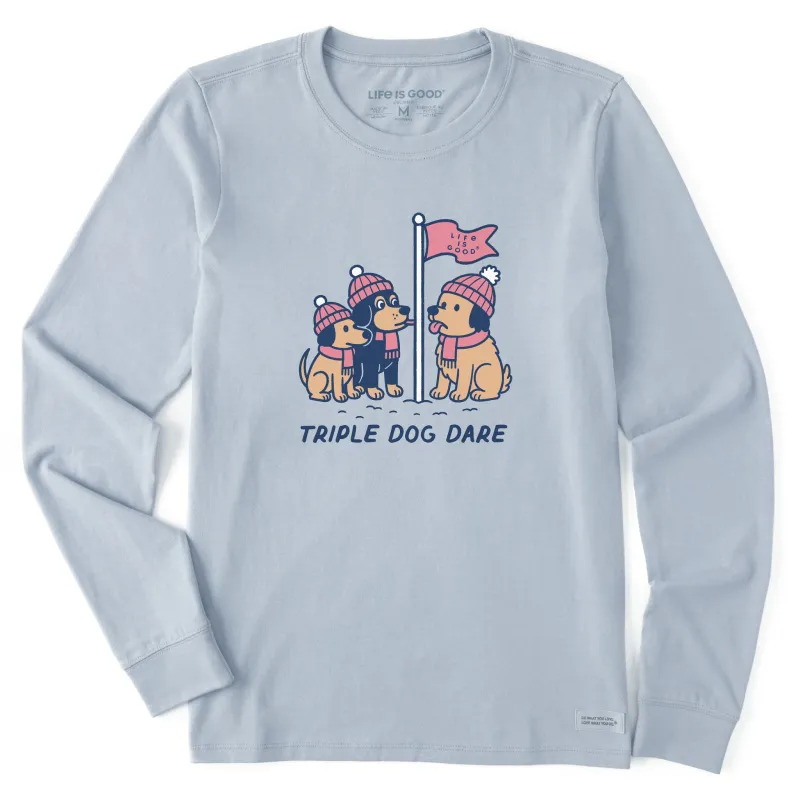 Women's Triple Dog Dare Long Sleeve Crusher Tee sold by Life is Good