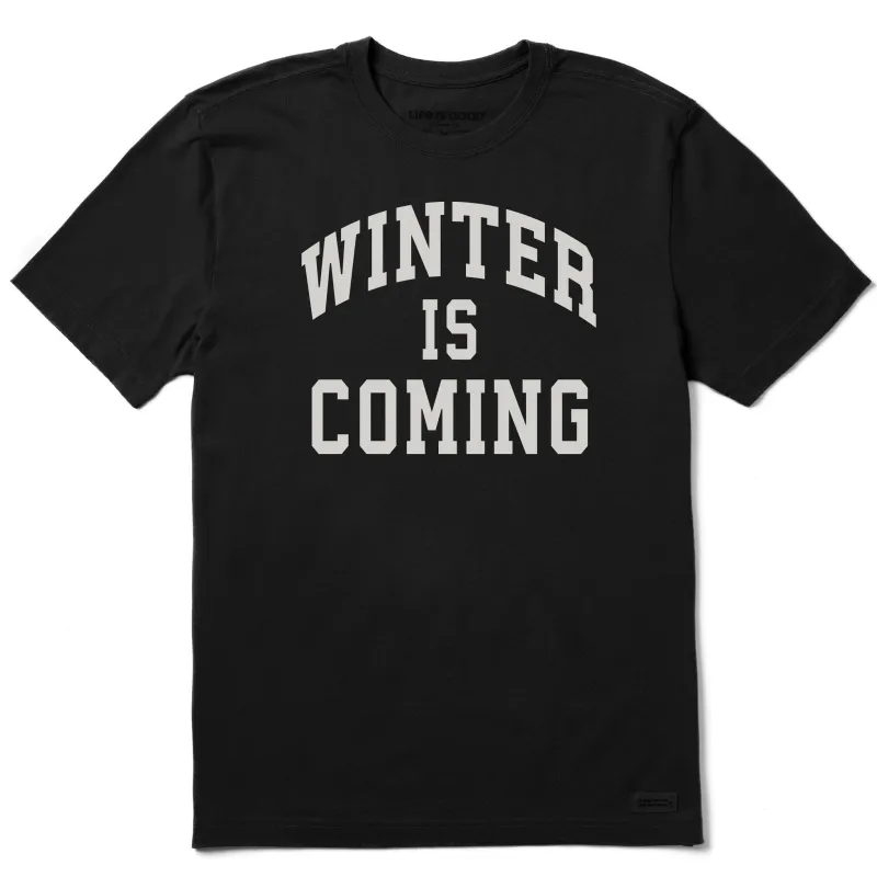 Men's Winter is Coming Arch Short Sleeve Crusher Tee sold by Life is Good