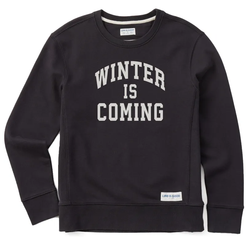 Women's Winter is Coming Arch Simply True Fleece Crew sold by Life is Good