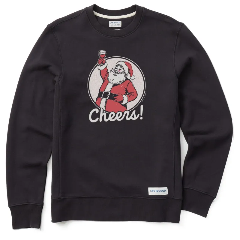 Men's Cheers to Santa Simply True Fleece Crew sold by Life is Good