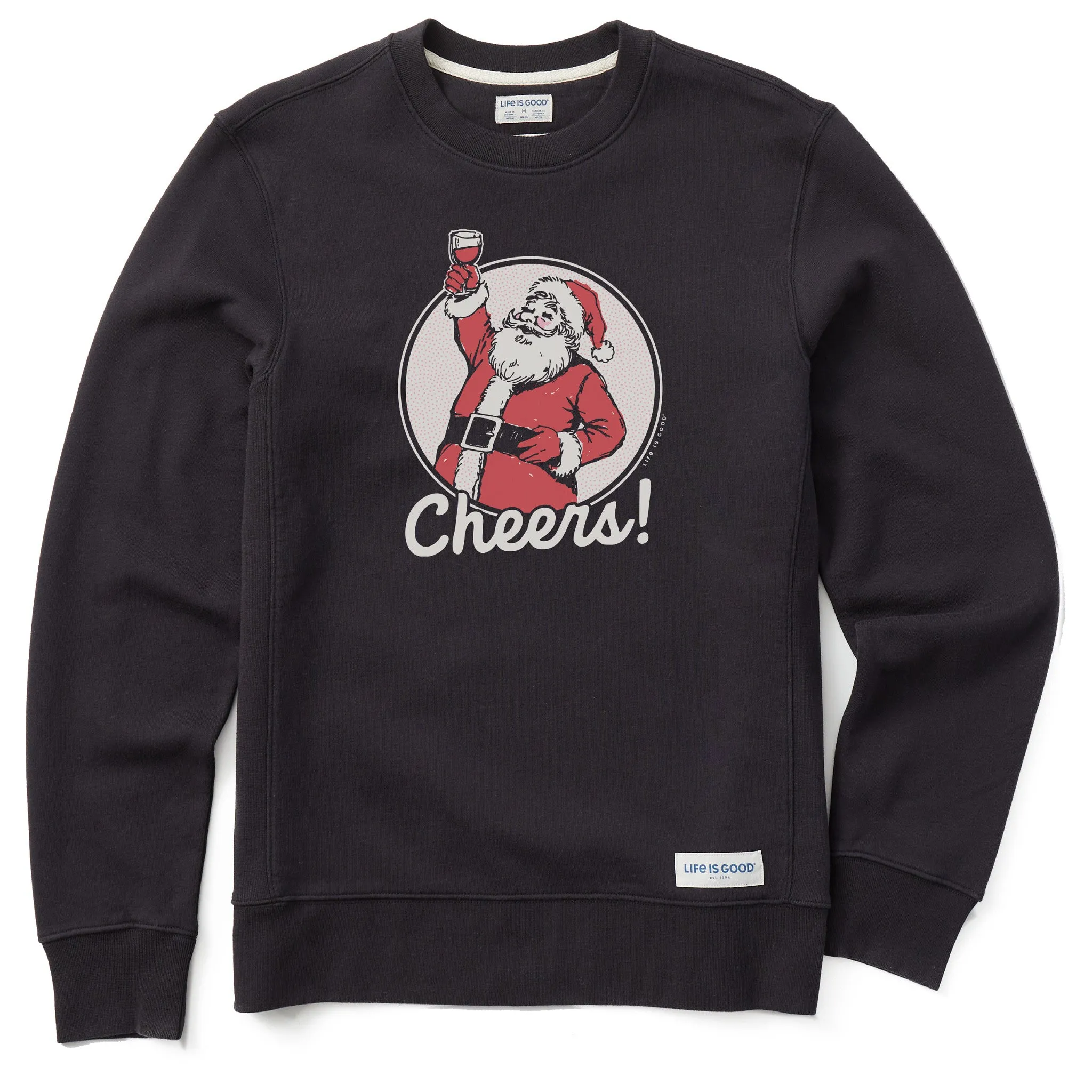 Men's Cheers to Santa Simply True Fleece Crew sold by Life is Good