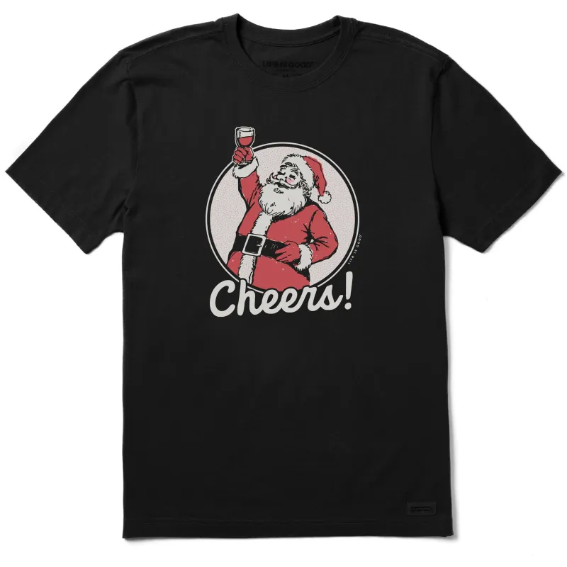 Men's Cheers to Santa Short Sleeve Crusher Tee sold by Life is Good