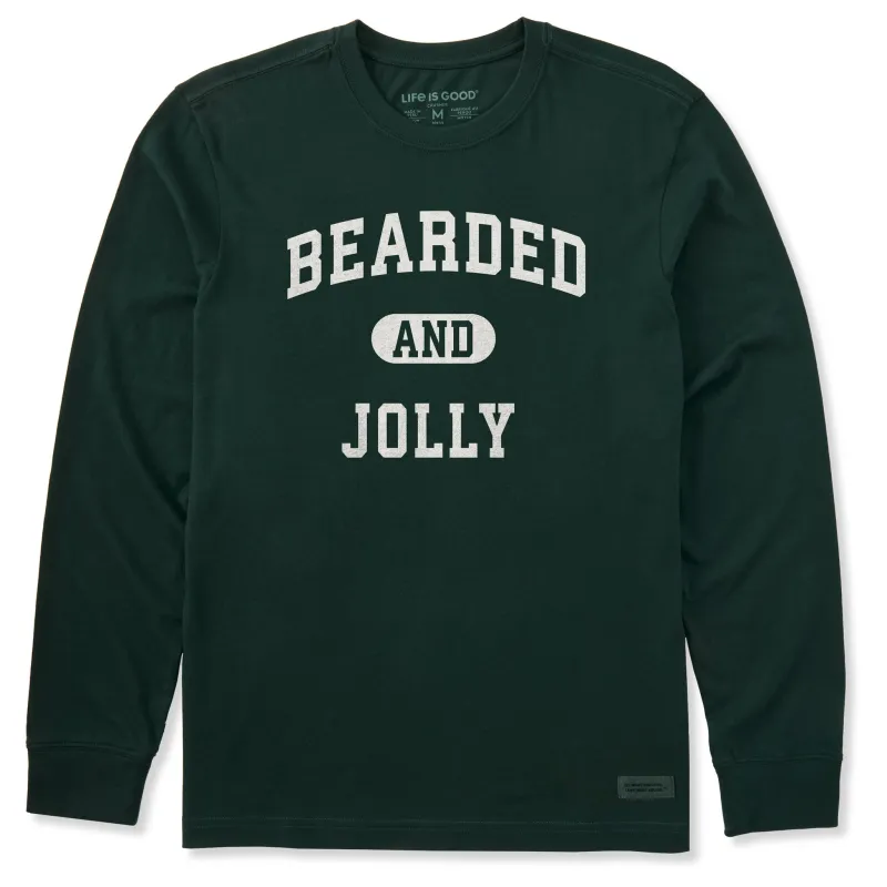 Men's Bearded and Jolly Arch Long Sleeve Crusher Tee sold by Life is Good