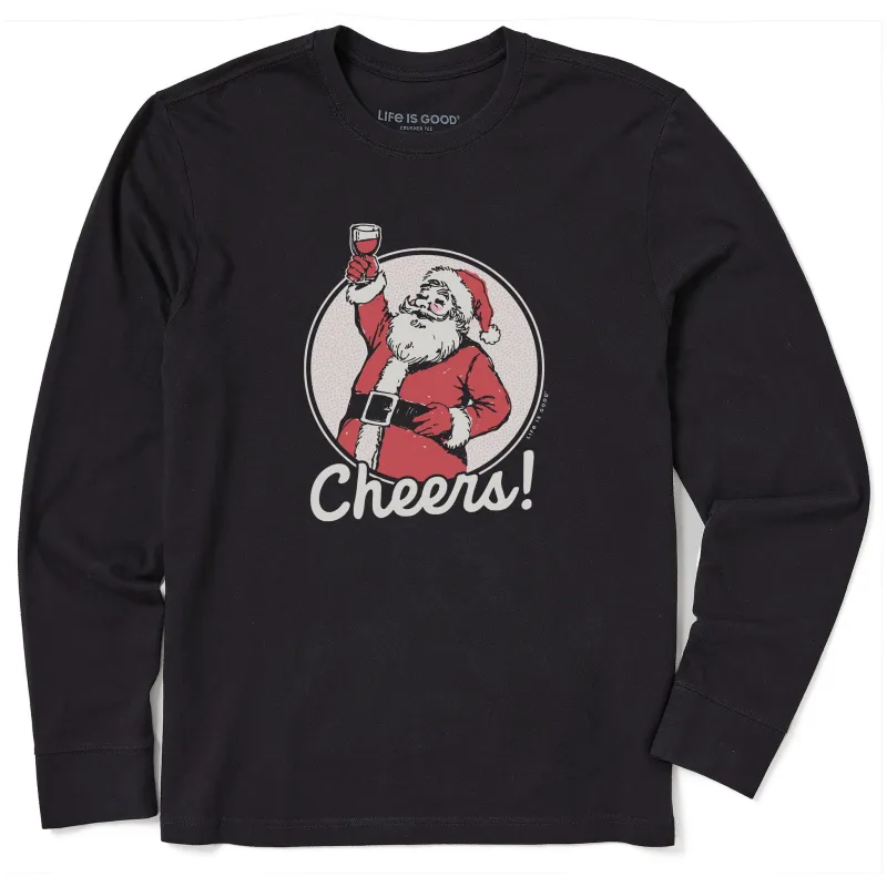Men's Cheers to Santa Long Sleeve Crusher Tee sold by Life is Good