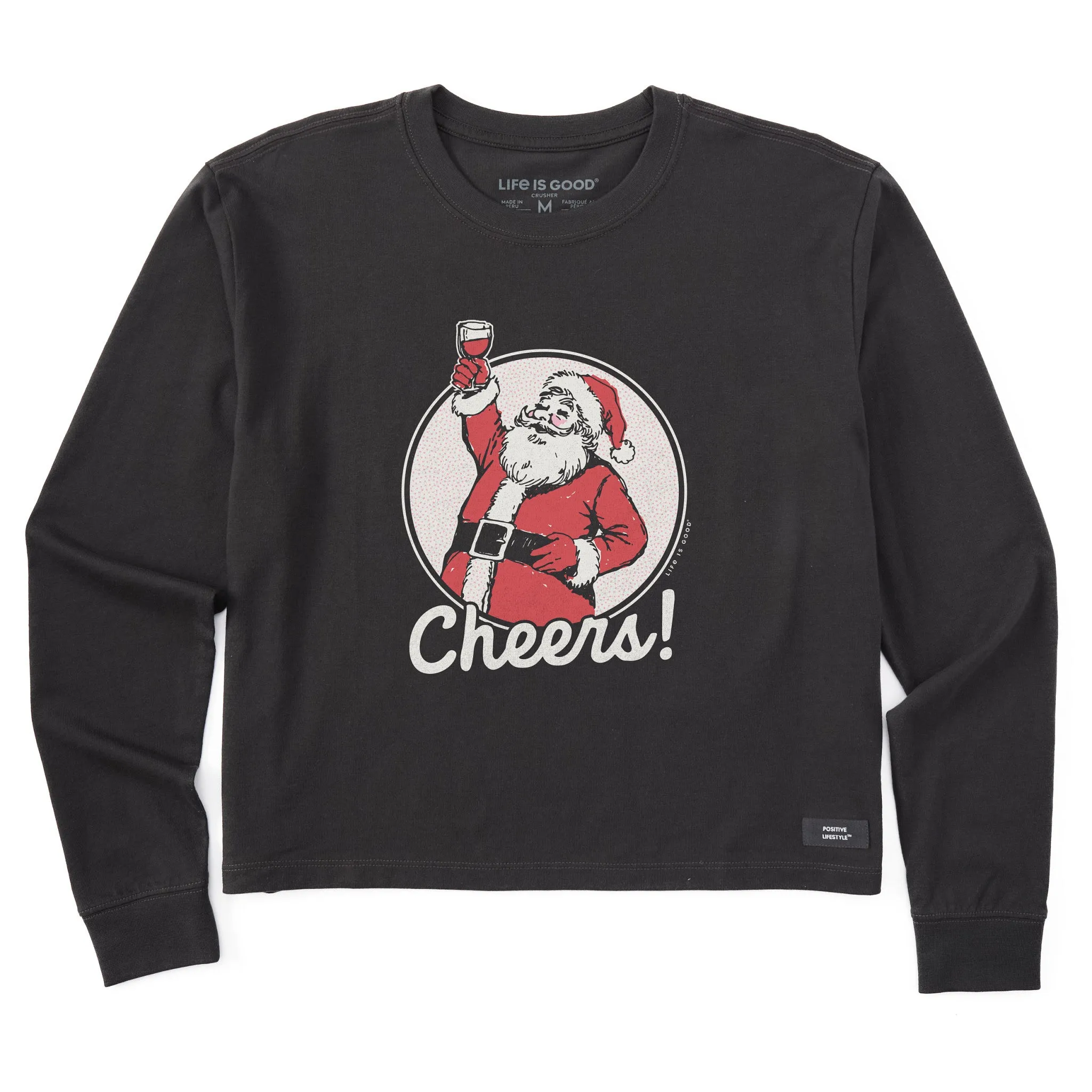 Women's Cheers to Santa Long Sleeve Crusher Boxy Tee sold by Life is Good