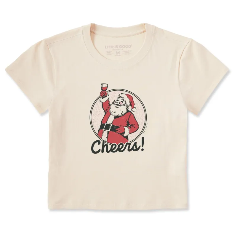 Women's Cheers to Santa Crusher-LITE Shrunken Tee sold by Life is Good