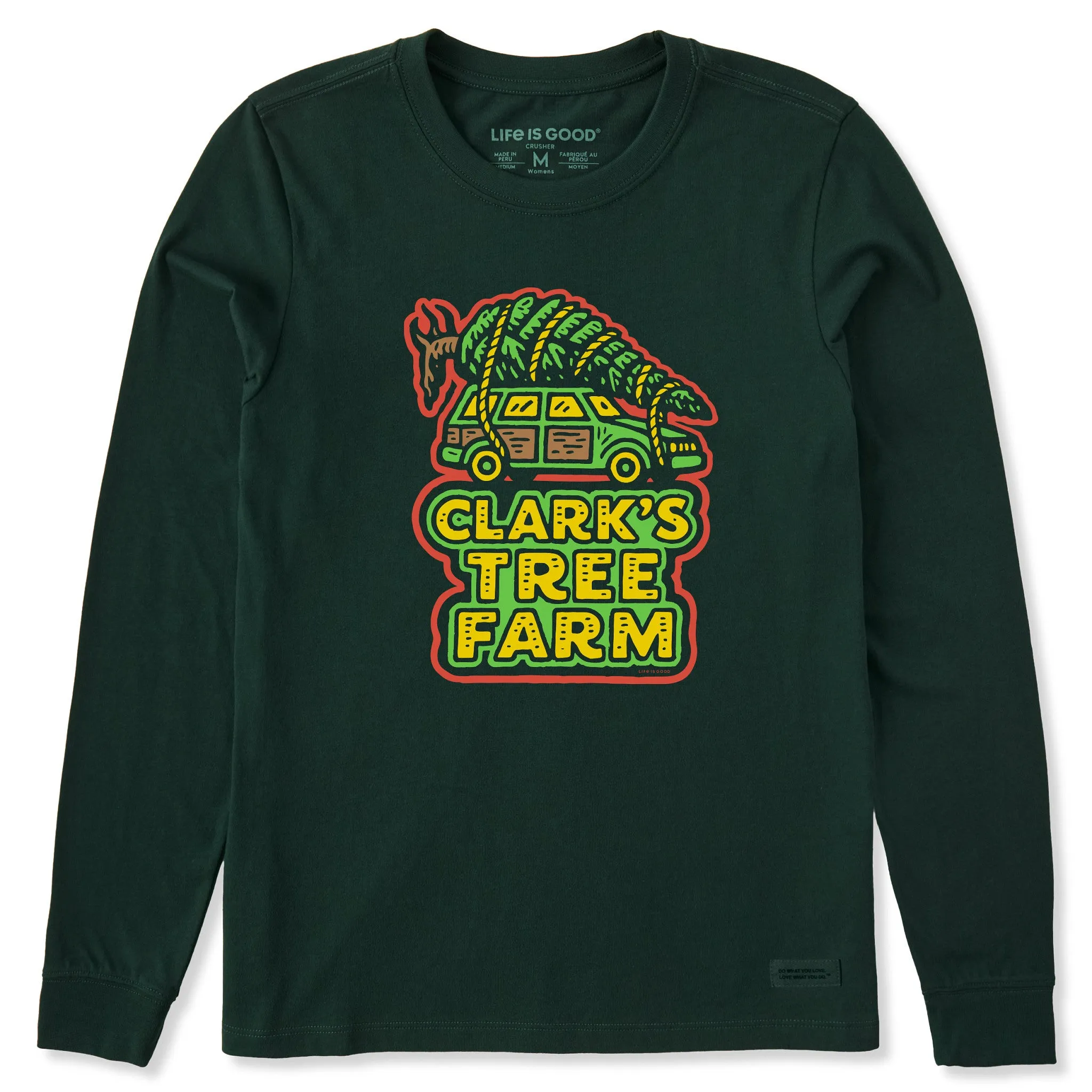Women's Clark's Tree Farm Long Sleeve Crusher Tee sold by Life is Good