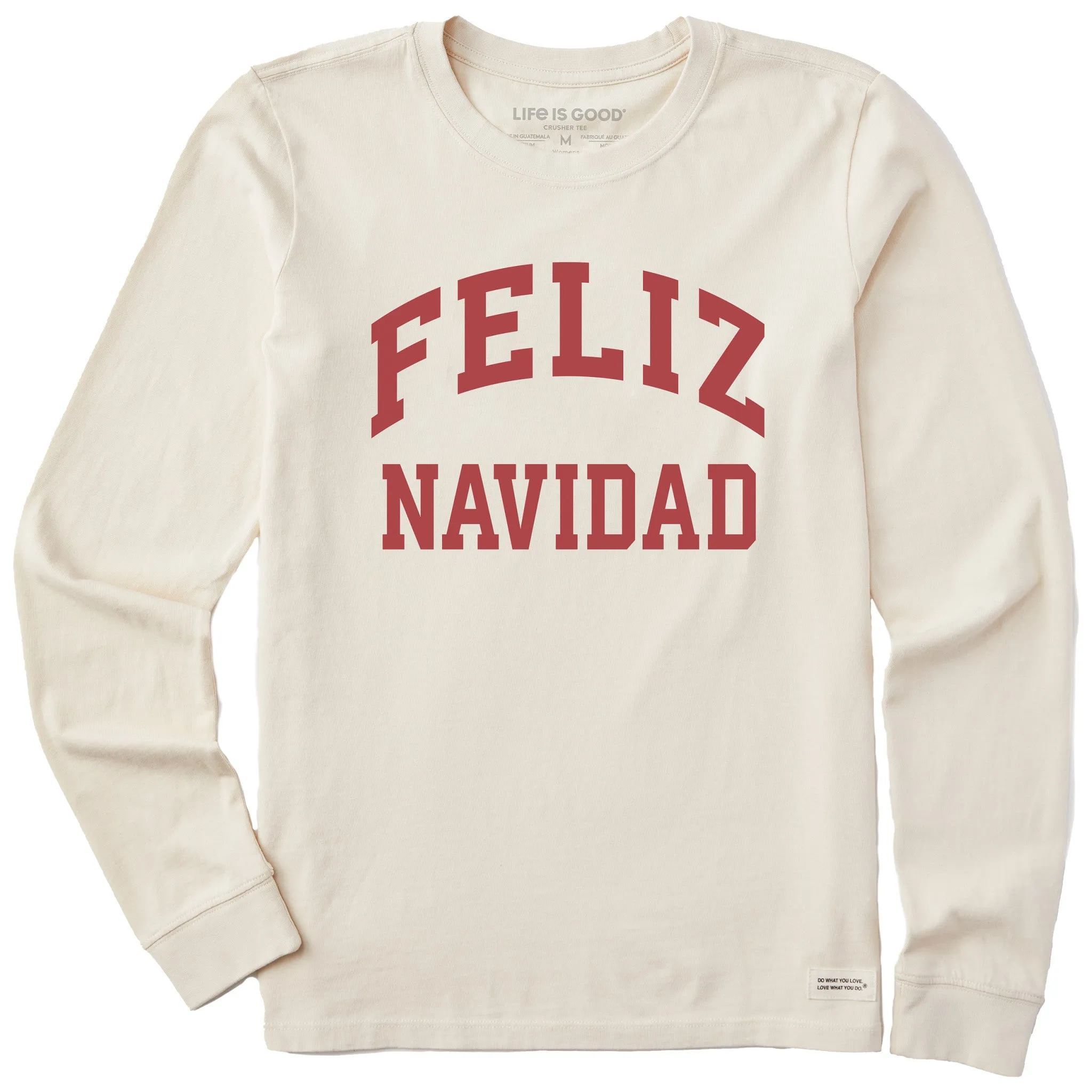 Women's Feliz Navidad Arch Long Sleeve Crusher Tee sold by Life is Good