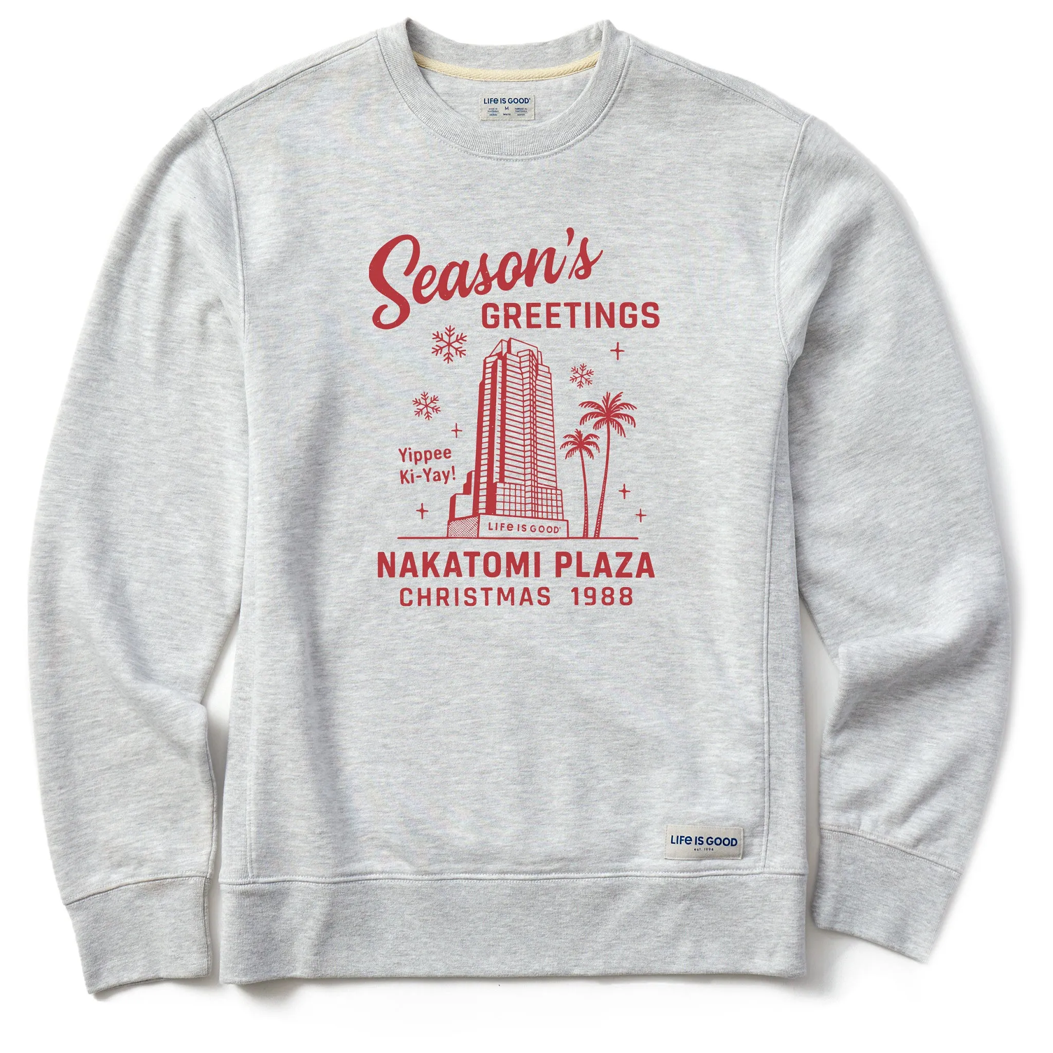 Men's Greetings from Nakatomi Plaza Simply True Fleece Crew sold by Life is Good