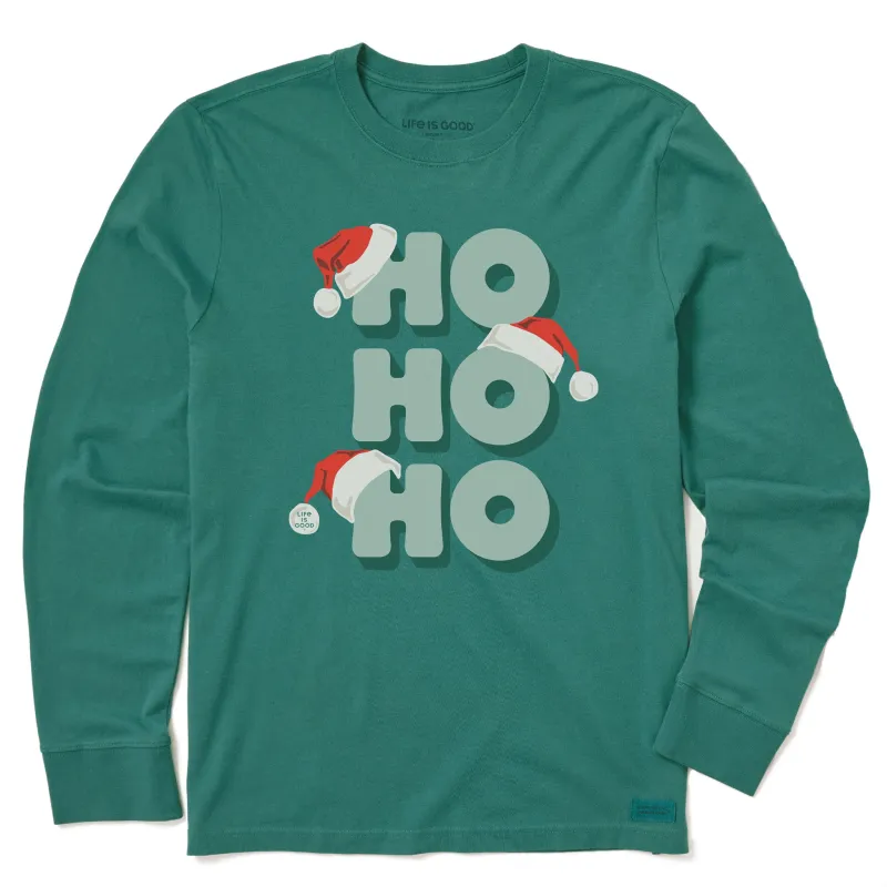 Men's Ho Ho Ho Stack Long Sleeve Crusher Tee sold by Life is Good